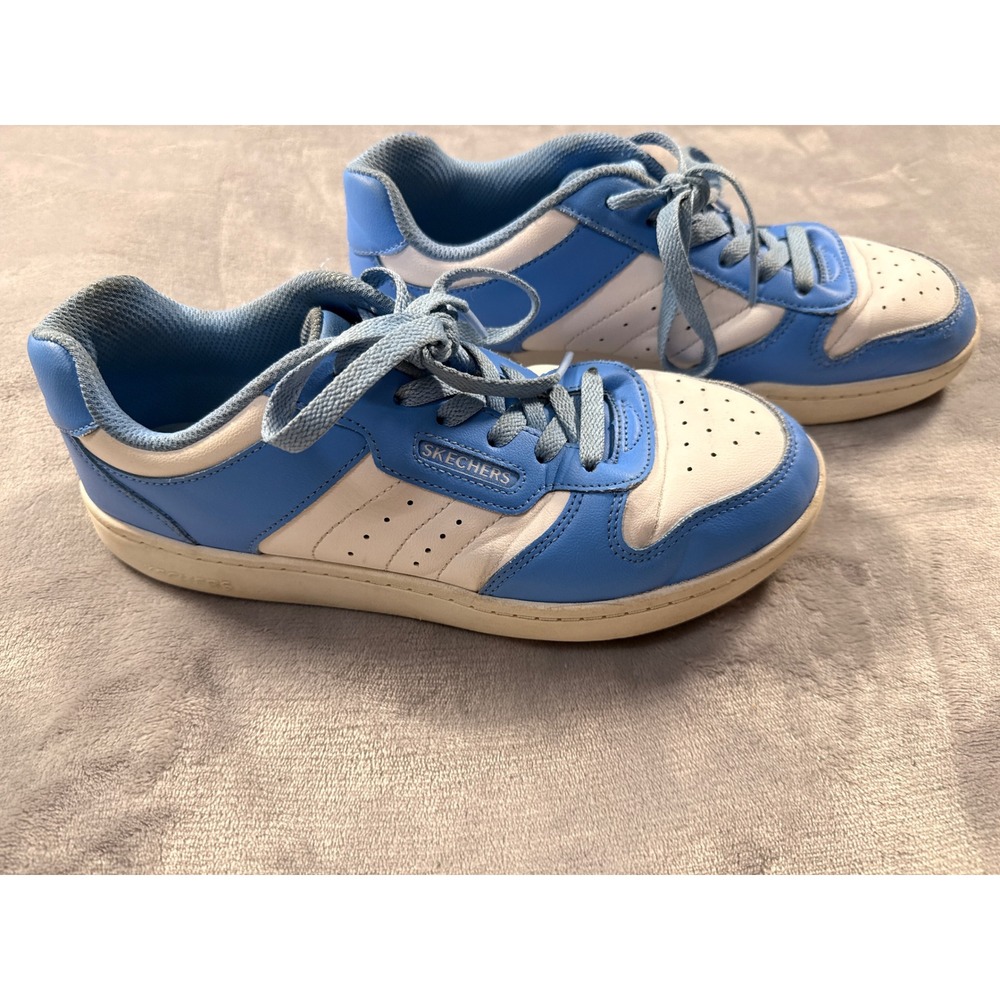 Skechers Blue‎ White Court Sneakers Low Top Lace Up Shoes Womens 6